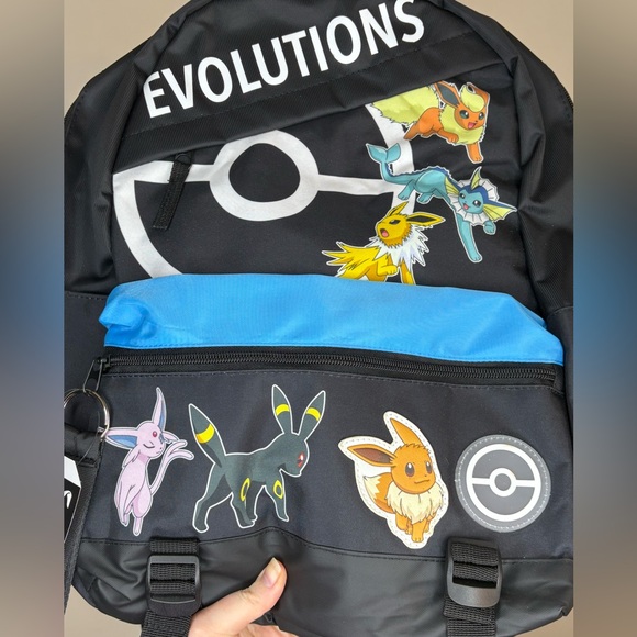 Pokémon Eevee Evolutions  Bioworld Backpack Black and Blue NWT - Picture 4 of 15